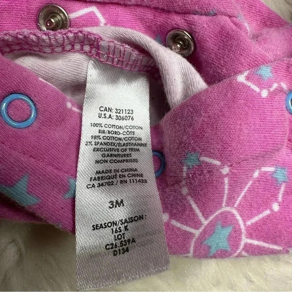 Pekkle Footed Onesie Pajamas Pink, Blue,  & White Crown Size 3 Months - Picture 10 of 16